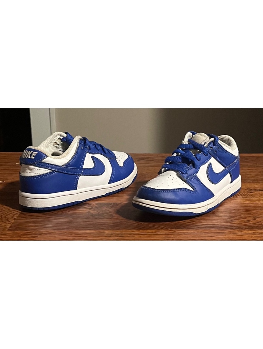 Nike Dunk Low White Hyper Royal Sneakers Size 13c